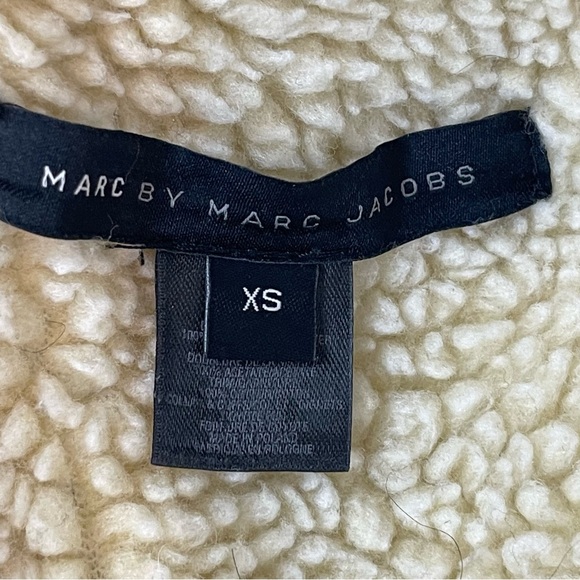 Marc by Marc Jacobs Fur trimmed Lined Pea Coat zip up cream size XS pockets - Picture 8 of 11